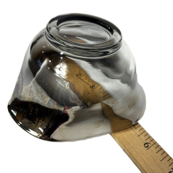 Art Deco Ombre’ Grey Silver to Clear Small Candy Set of Two Bowls - Picture 13 of 14